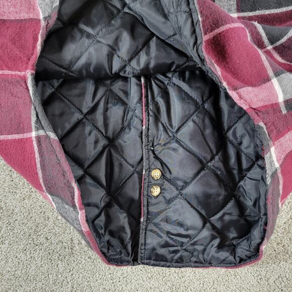 Vintage Northwest Blue Mens Jacket M Red Black Plaid Quilt Lined Flannel Shacket - Picture 14 of 16